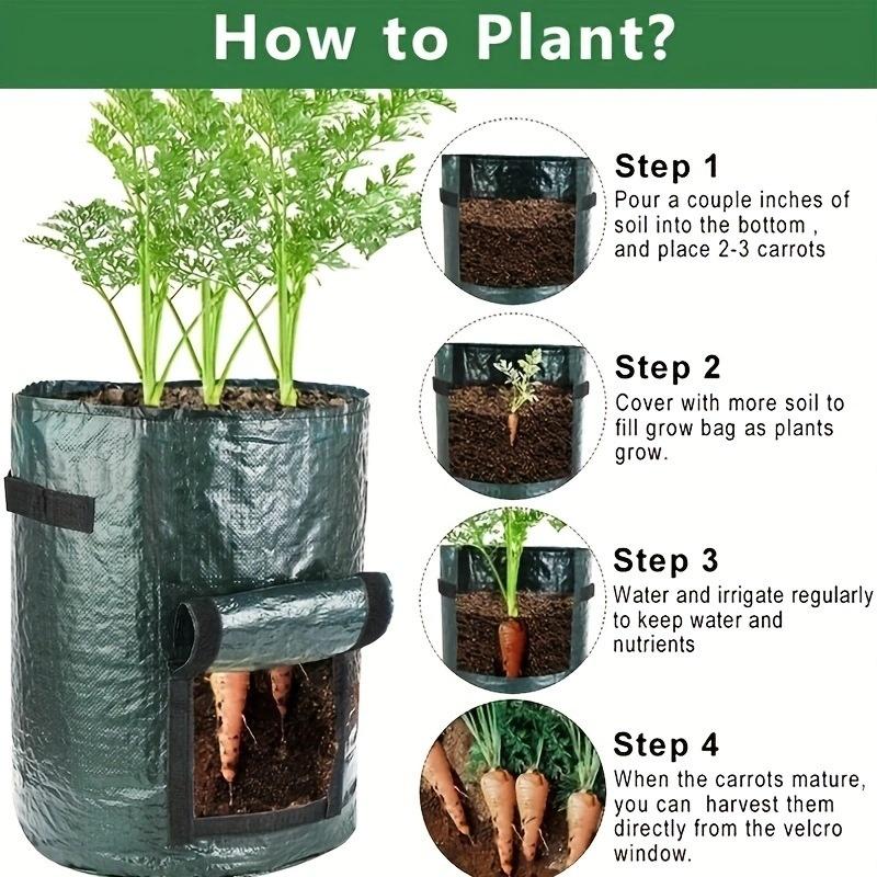 Potato Grow Bags Durable Thickened with Flap Handles Green 5/7/10 Gallon Garden Vegetable Grow Bags