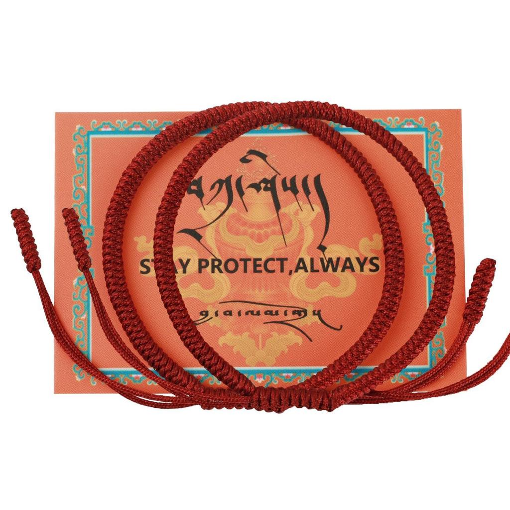Diamond knot braided hand rope Adjustable monk body protection hand rope Xizang lucky blessing red braided hand rope