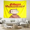 Custom Name Curious George Print Tapestry, Backdrop, Easy Setup, Ideal for Bedroom, Office & Living Room, with Aesthetic Wall Hanging Decor.