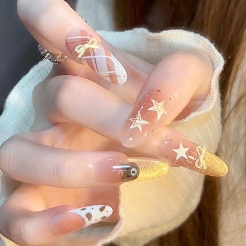 Wearable Sweet Cute High-End Handmade Nail Art Tips False Nails