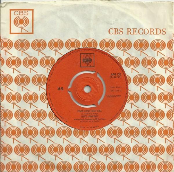 

7inch Record STEVE LAWRENCE - Poor Little Rich Girl AAG150 CBS 1963 UK Pop Used