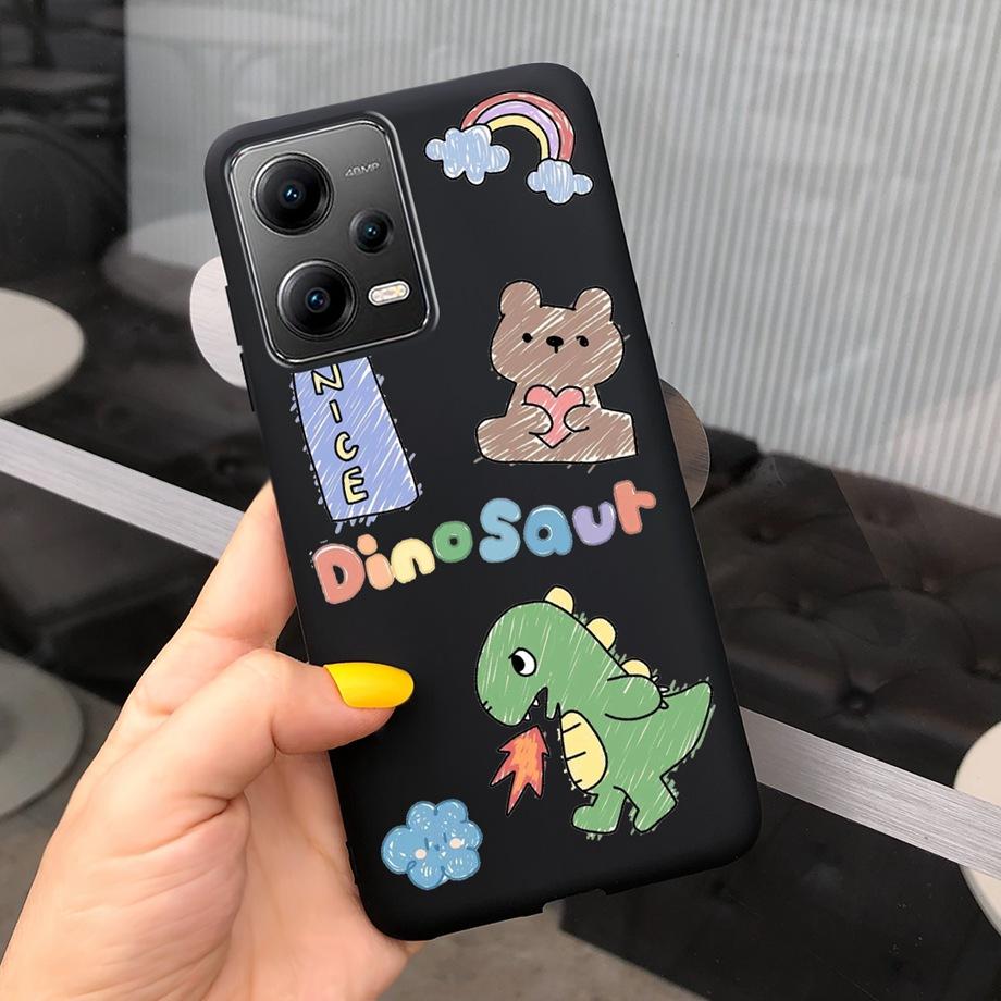 Cartoon Cases For Xiaomi Poco X5 Pro 5G Case PocoX5 5G Cover Soft TPU Matte Shockproof Capas Dragon Cute Cat Astronaur Pattern