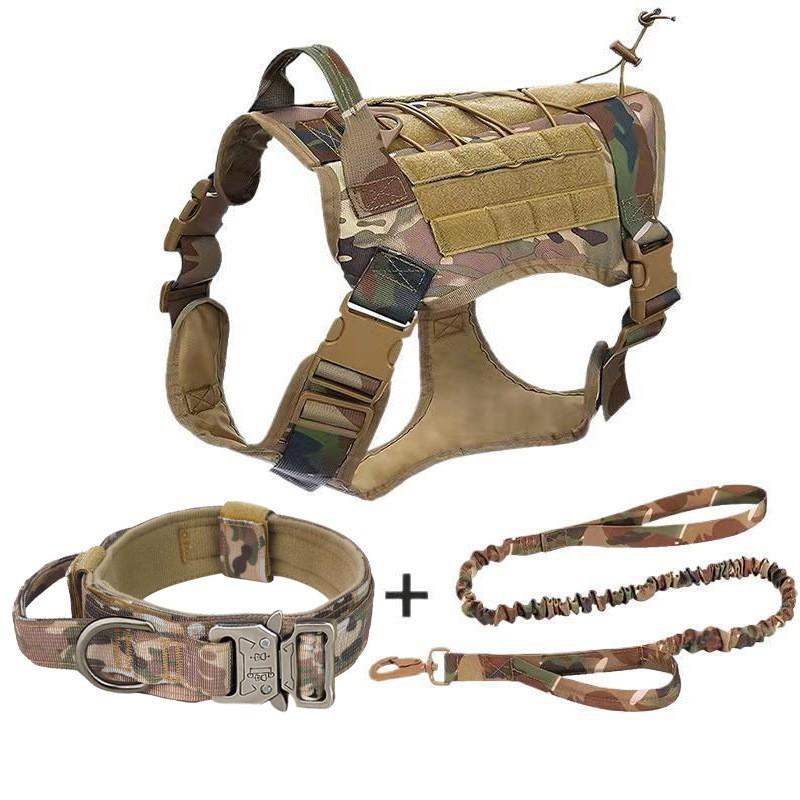 Heavy Duty Dog Harness Vest With Adjustable Leash Collar Set Large Dogs Outdoor Walking Training