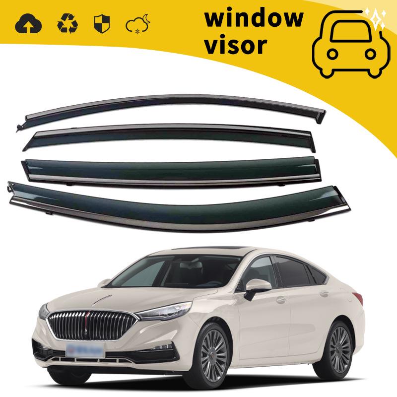 Door Rain Guards for Hongqi Models: H5, H6, H9, HS3, E-HS3, HS5, HS7, E-HS7, HQ9, E-QM5 (2018-2024).