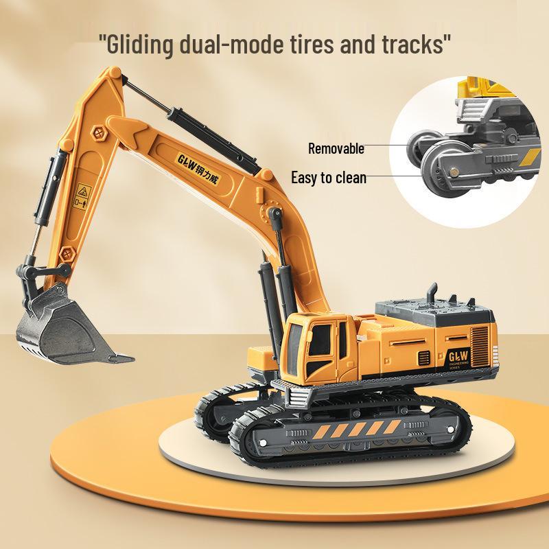 Free Shipping Children's Alloy Excavator & Crane Toy Set