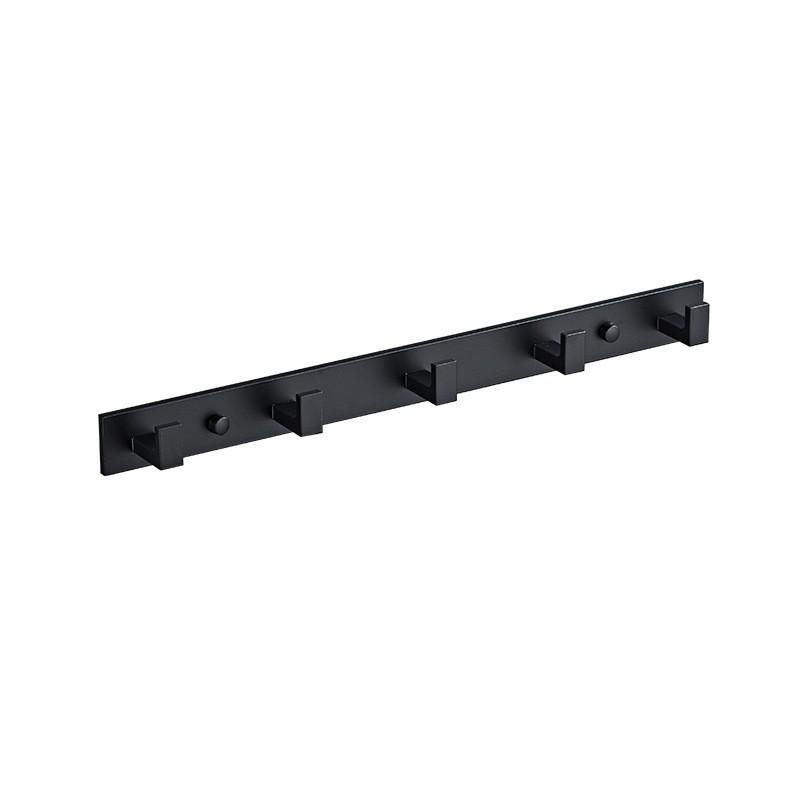 K Border No-Drill Solid Aluminum Coat Hook - Black/Gray
