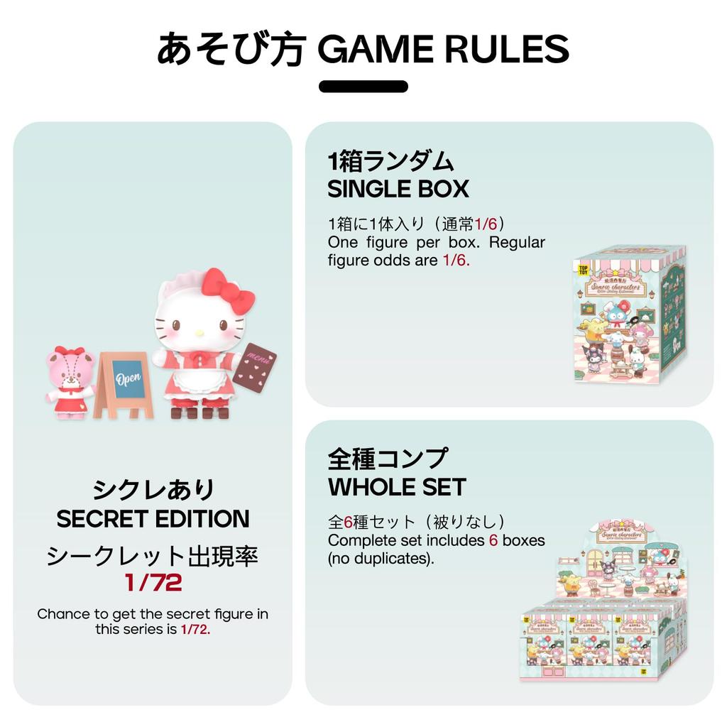 TOP TOY Sanrio Characters Roller Skate Diner Series Box 6 Gachapon Blind Box Figure Soft Vinyl PVC Premium Toy Birthday Present Christmas Gift