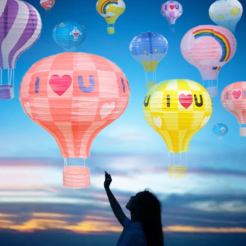 Back-to-School, Mid-Autumn Festival, National Day Hanging Hot Air Balloon Paper Lantern for Ceiling Decoration