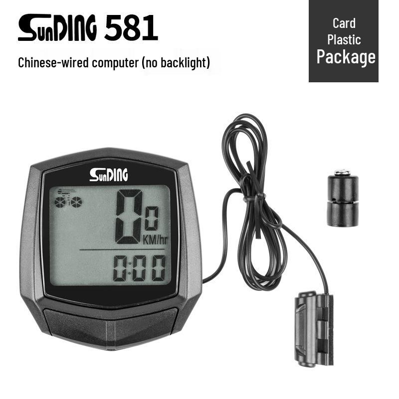 SUNDING 581 Bicycle Odometer & Speedometer - Chinese/English