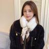 Exquisite Women's Korean Style Plush Scarf - Versatile Neck Warmer for Autumn and Winter