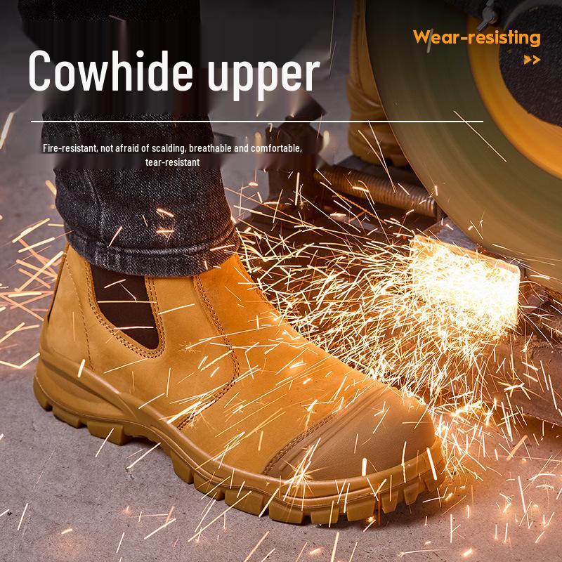 Chelsea Men's Safety Shoes – Anti-smash, Anti-puncture, Suede Upper, Rubber Outsole, Non-slip, Wear-resistant, Durable.