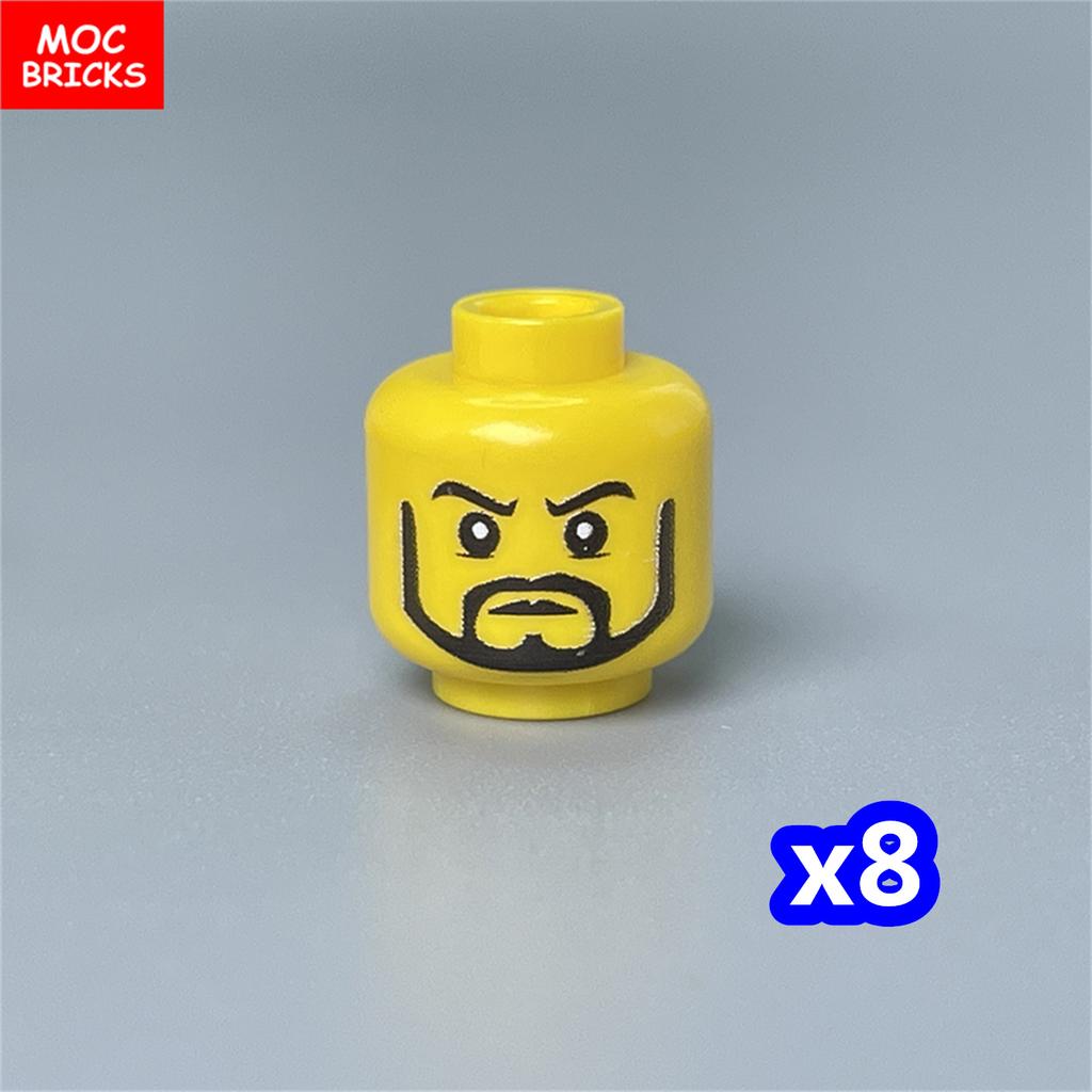 8pcs MOC Blocks Boys and Girls Face Head Figure Expression Part Learning Construction Bricks Playthings Ideal For Kids