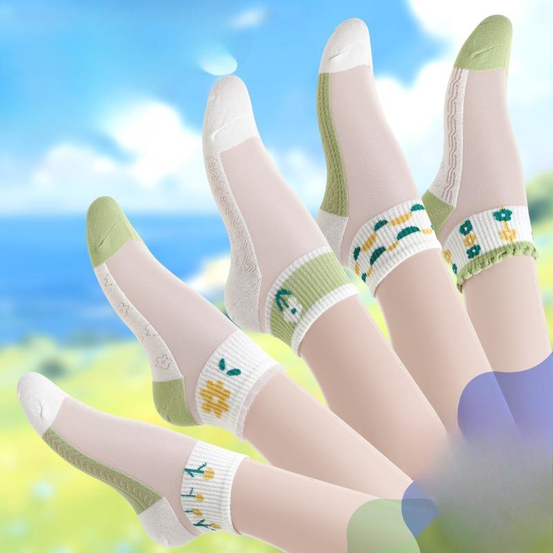 

5 пар женских летних тонких новых влагоотводящих коротких носков 5 Pairs