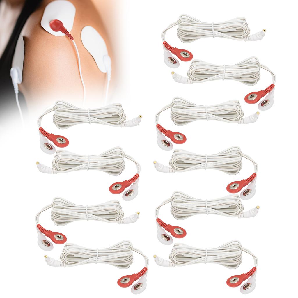 10pcs / Bag 2.35mm 1.5m 2?In?1 Button Type Electrode Lead Wires Cable for TENS Unit Physiotherapy Machine