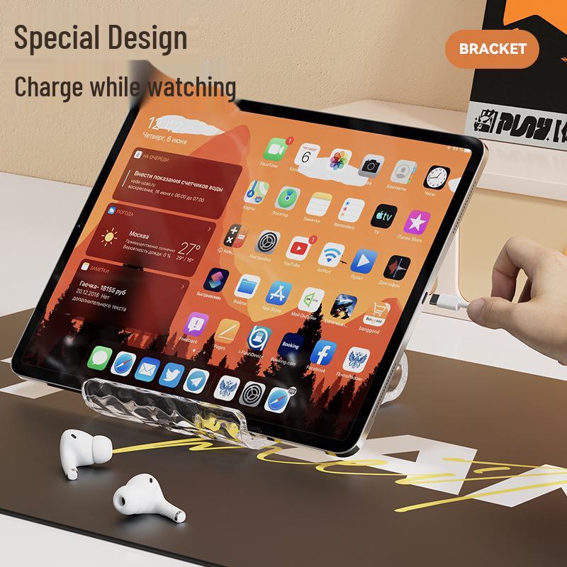 Glacier Pattern Phone & Tablet Holder: Desktop Ornament & Portable TV Stand