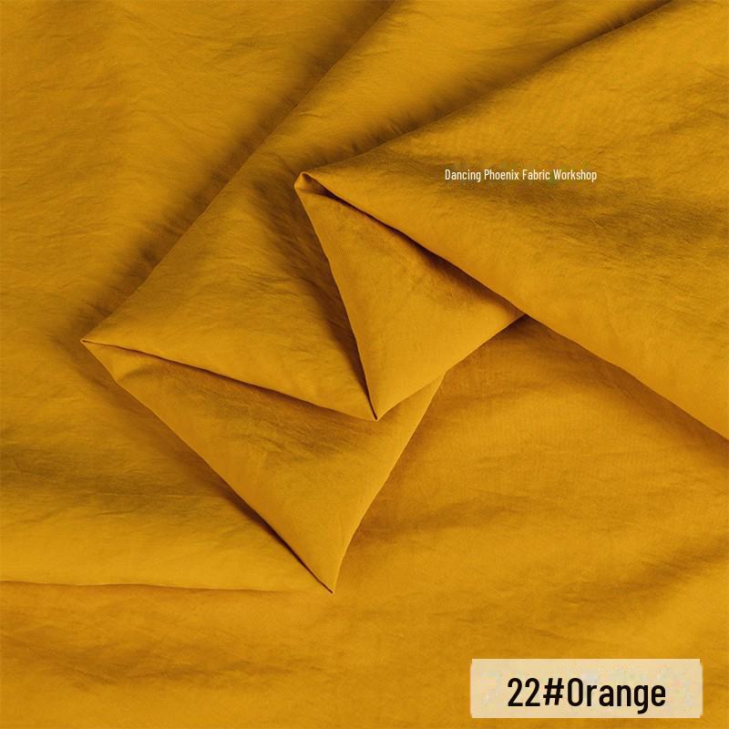 Retro Pískově Praná Matná Měděná Amoniaková Hedvábná Tkanina - Nepružný Mlhavě Mrazivý Materiál na Top/Sukni