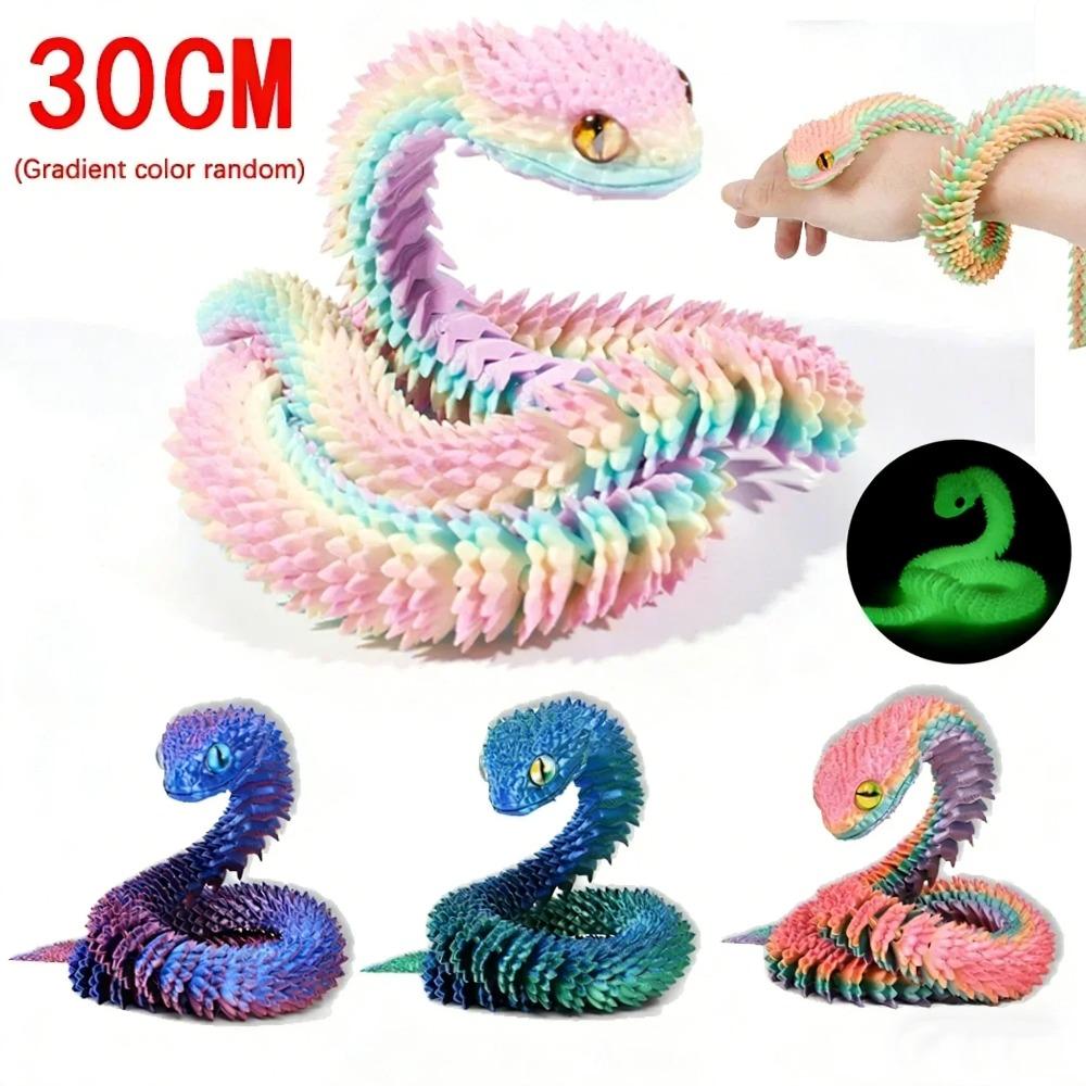 Decorazione Serpente Stampato 3D 30cm Figurine Rettile Zodiaco Cinese per Scrivania Ufficio Decorazione Scaffale Casa Regalo Ornamento Festivo Collezion