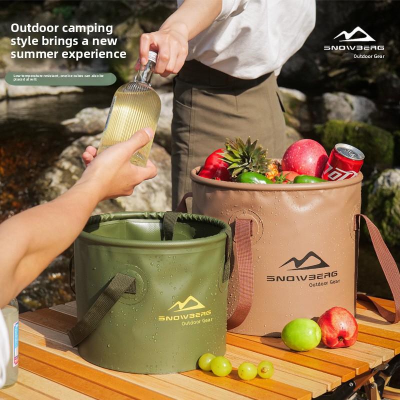 2pcs/set Portable Collapsible Water Bucket for Camping Fishing Picnic - PVC Outdoor Storage Container with Handle Lightweight