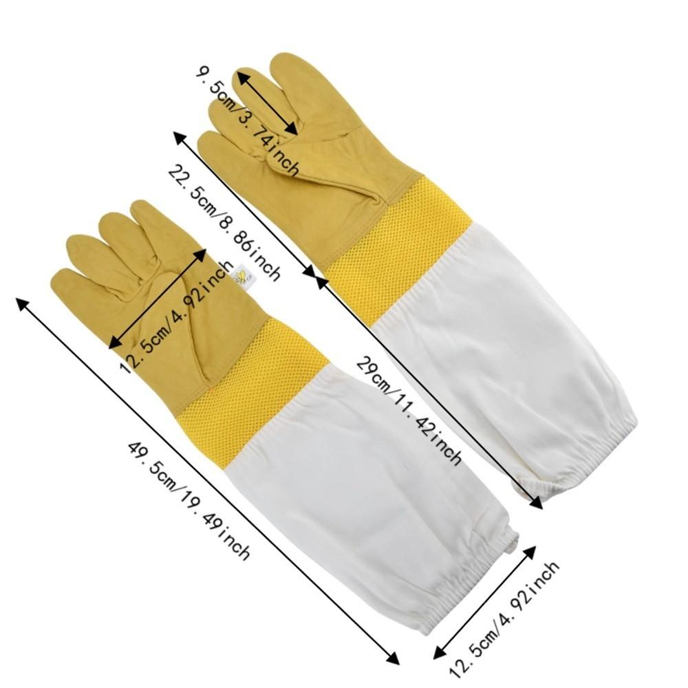 1 pair Extended Sleeves Bee Protective Gloves Faux Sheepskin Beekeepers Gloves  Beekeeper