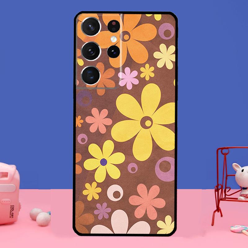 Groovy Blumen Hippie Böhmisch Floral Retro Für Samsung Galaxy S20 FE S21 S22 Ultra Note 20 Ultra S9 S10 Note 10 Plus Hülle Cover