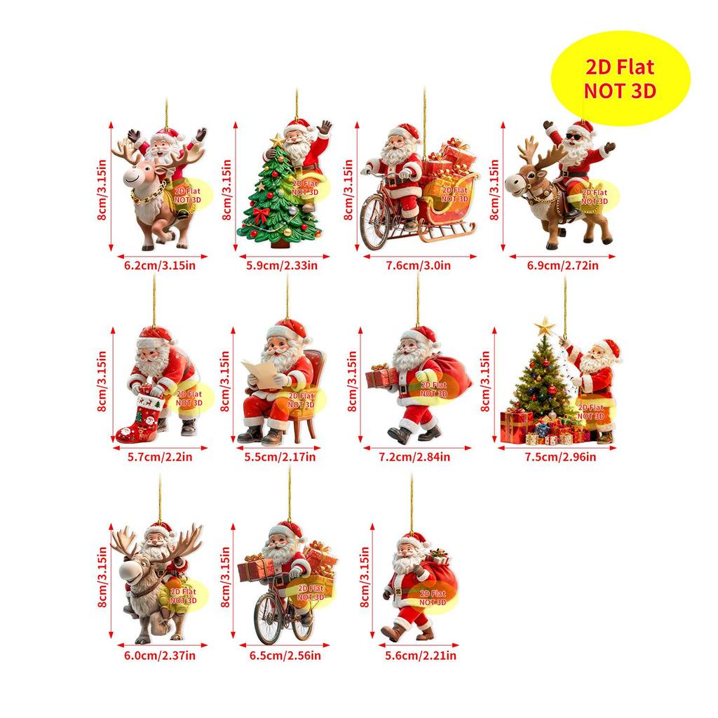 Akryl Tomte Julgransprydnad Nyckelring Present