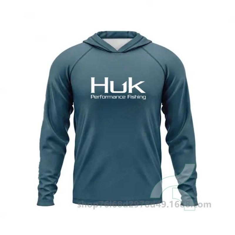 Mens UPF 50 Quick-Dry Fishing Shirt With Hood Long Sleeve Breathable Outdoor T-Shirt Angling Wear