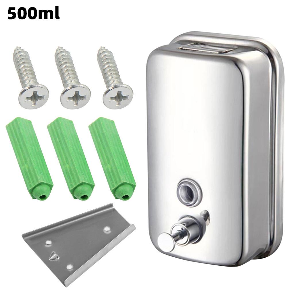 500/800/1000ML Wall Mounted Stainless Steel Shower Gel Dispenser, Leak-proof Soap Shampoo Lotion Pump Container for Bathroom Toilet