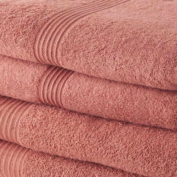 TODAY Set of 2 Bath Towels 50x100 Cm + 2 Bath Sheets 70x130 Cm Terracotta 100% Cotton