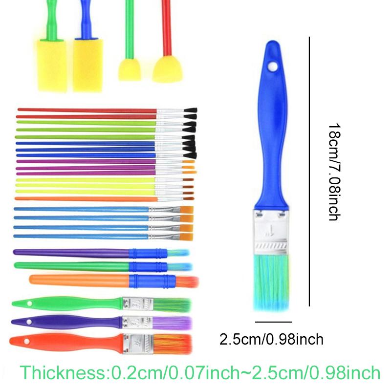 30PCS/Set Painting Brushes Assorted Colorful Artist Paint Brush Drawing Tools Suitable for Watercolor Oil  Artcraft Supplies ZYF