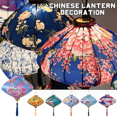 Lanterna Clássica de Palácio Impermeável Seda Estilo Chinês Lanterna Festa de Ano Novo Chinês Decoração Pendurada 12/14 polegadas