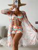 Swimsuit Women's Split Three-piece High Waist Long-sleeved Internet Celebrity Suit Blouse Sexy Bikini