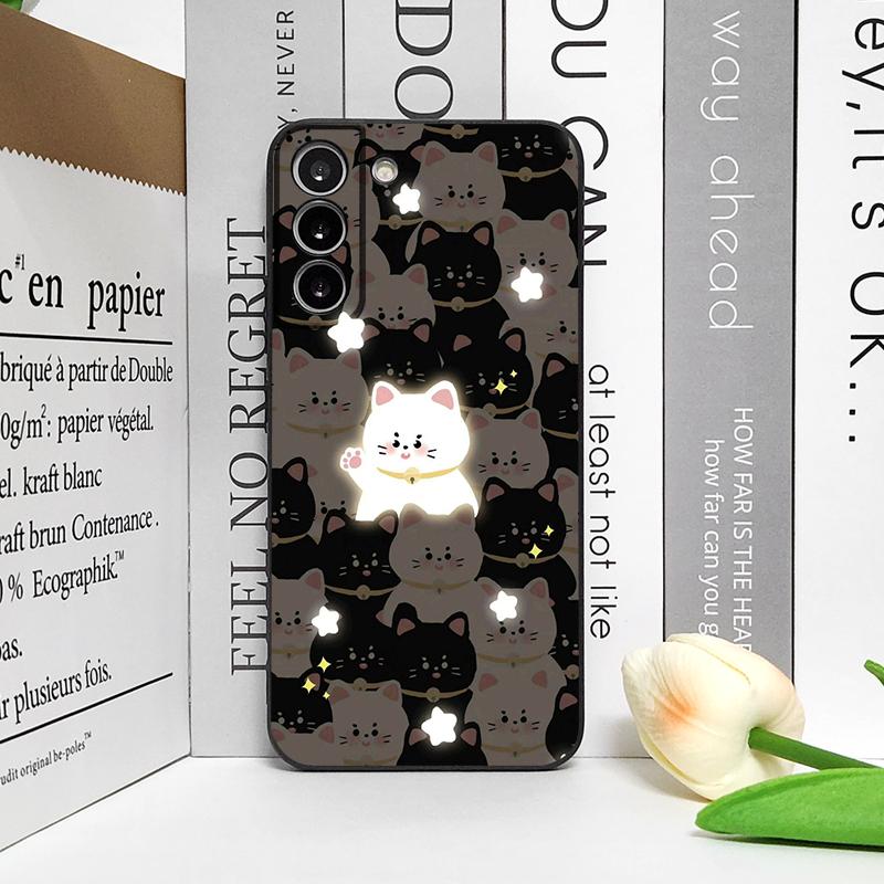 Custodia per Telefono Coppia Gatti Neri Bianchi Cartoni Animati per Google Pixel 9A 8A 7A 6A 7 PRO 8 9 Pro XL 4G 5G Cover Morbida Antiurto Guscio Abbinato