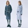 [mardimercredi] REVERSIBLE CHECK MIDI SKIRT CLASSIQUE_CHARCOAL IVORY