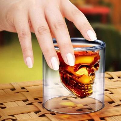 Red Wine Glass Creative Crystal Skull Cup Beer Cup Double Glass Skull Small Wine Glass Whiskey Glass Genuine