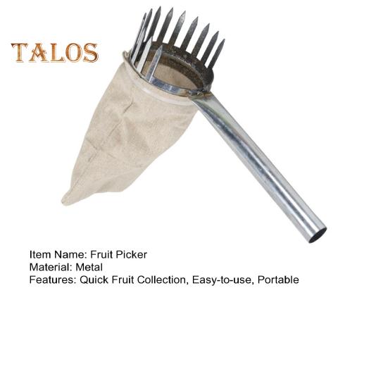Metalinis vaisių rinkiklis Lengvas vaisių skynimo įrankis su maišu arba taure Vaisių rinkimo įrankis jujubų, mėlynių, longanų derliui nuimti