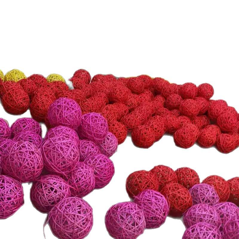 Red Rattan Sepak Takraw Ball for Kindergarten and Festive Decor