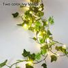 Blumen-grüne Blatt-Lichterkette, künstliche Weinrebe, Lichterkette, USB-betrieben, Weihnachtsbaum-Girlande, Licht zum Jäten, Heimdekoration