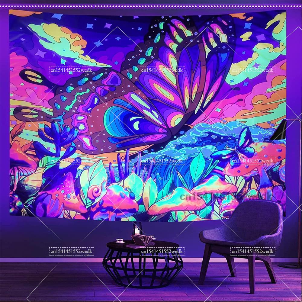 Adorable Cosmic World Wall Tapestry, Dreamy Nebula & Alien Landscape Design Soft Hanging Decor, Perfect Gift For Sci-Fi & Space