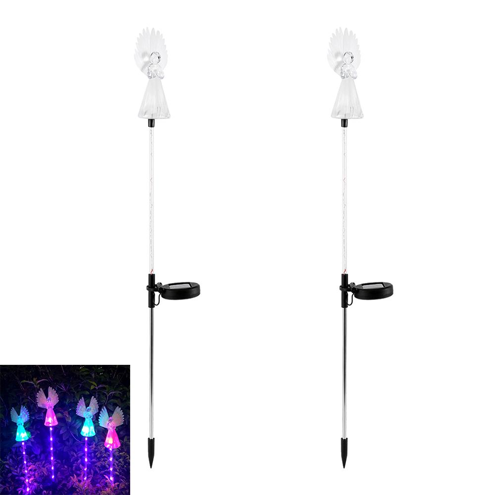 Solar Angel Stake Lights Solar Powered Garden Light Outdoor IP65 waterproof Color Change for Landscape Yard Patio Pathway 2025