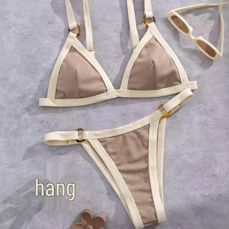 

2026 Stylish Europe & America Wide-Band Ring Bikini: Sexy, Backless Design Small