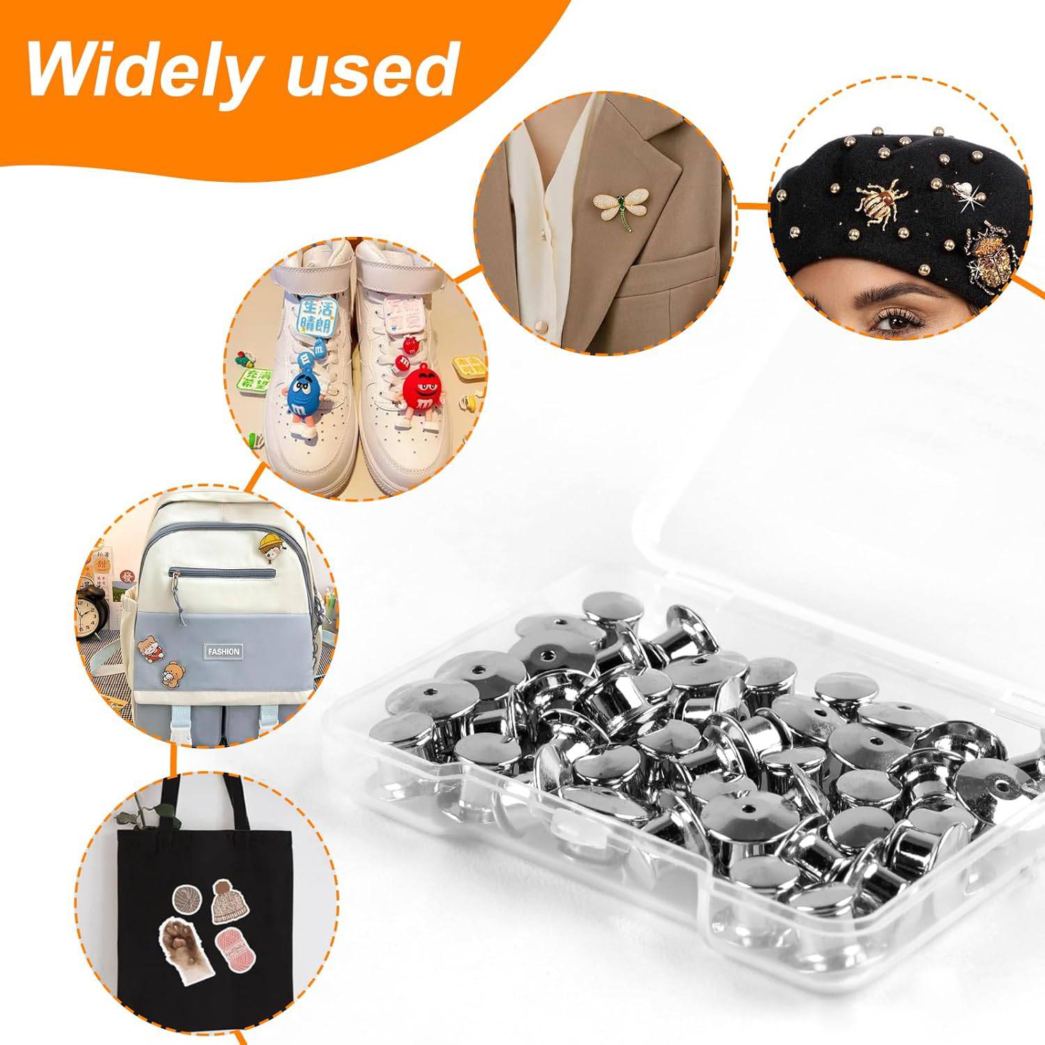 30pcs Metal Locking Pin Backs Pin Keepers Clasp Pin Backs Locking Buckles for Brooch DIY Crafts Badges Enamel Lapel Needles Lock