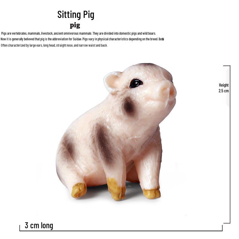 Vietnamese Pig & Wild Boar Static Animal Model - Children s Plastic Toy Ornament