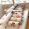 Fashion Cartoon Cotton Double-Layer Gauze Pillow with Embroidery, Long & Washable
