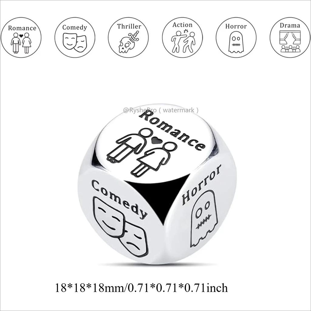 1pc Food Decision Dice Anniversary Date Night for Couple Stainless Steel Food Determine Dice Set Men Women Birthday Wedding Gift