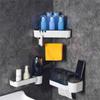 Space Saving Bathroom Basket No Drilling Required Storage Rack/Tissue Box Wall Mounted Plastic Shelf Kitchen Supplies
