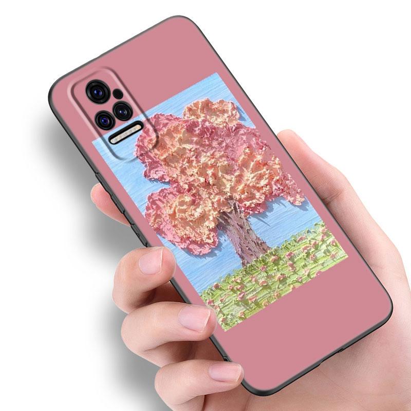 Emboss Flower Art Phone Case For Xiaomi Mi POCO X3 NFC GT M4 M3 12 11T 10T Pro A3 11 Lite NE 5G 12X 11i F3 Soft TPU Black Cover