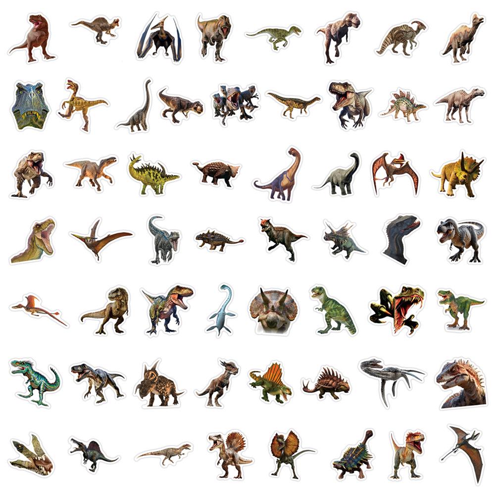 Autocollants Imperméables Dinosaures Jurassiques Dessin Animé (55 Feuilles) pour Journaux, Gourdes et Ordinateurs
