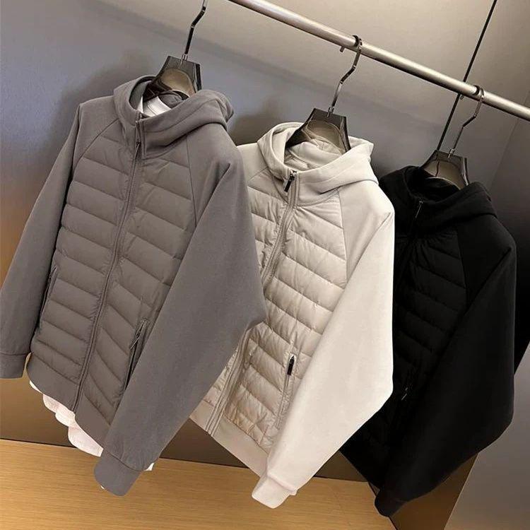 Herren Herbst/Winter Baumwolljacke - Lässiger Patchwork-Cardigan-Hoodie, lockere Passform für Paare.