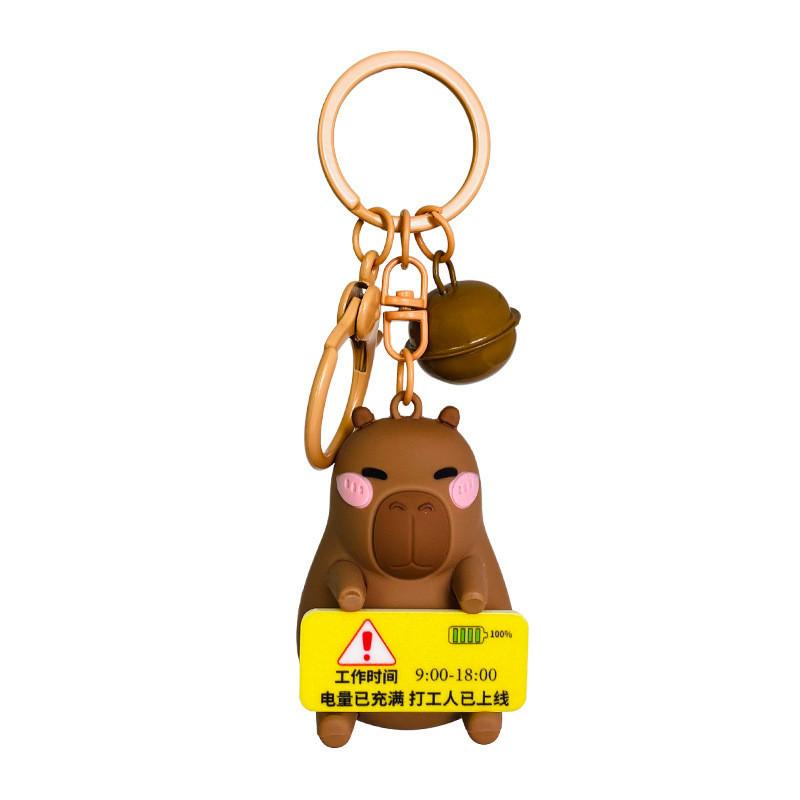 Kreativer Capybara Arbeiter Schlüsselanhänger Entzückender Silikon Taschenanhänger Perfektes Geschenk Accessoire