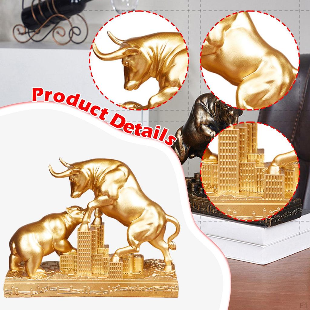 Staty Djurskulptur Heminredning Wall Street-tjur Hartsfigur för Vardagsrumsskåp